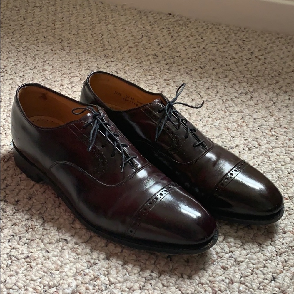 Johnston & Murphy dark burgundy oxford dress shoes